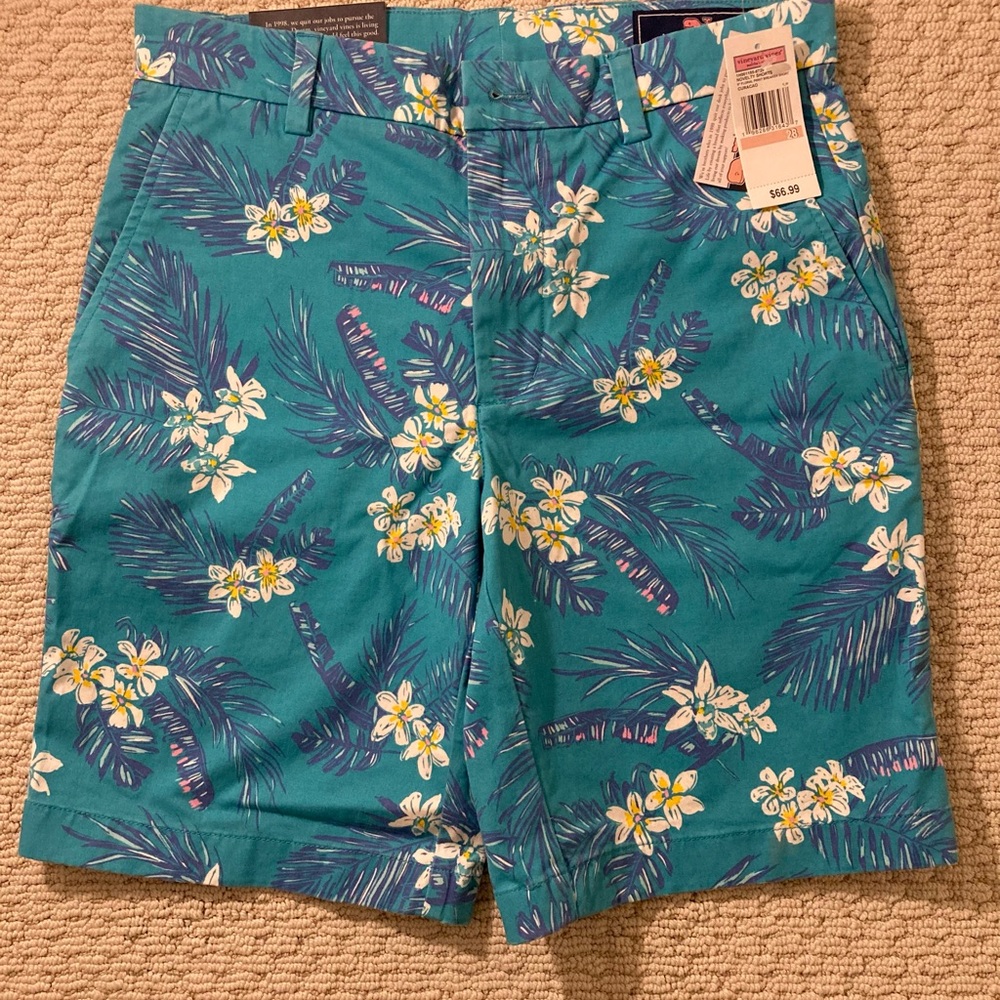 Vineyard Vines Teal Floral Shorts